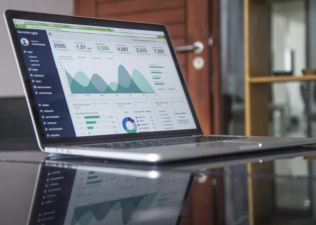 Campaign analytics on a laptop